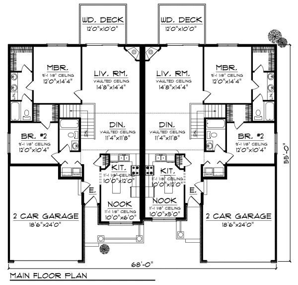 Architectural House Design - Traditional Floor Plan - Main Floor Plan #70-892