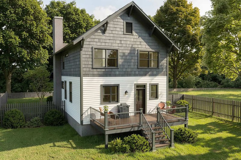 Dream House Plan - Exterior - Rear Elevation for Craftsman House Plan #79-306 - 3 bed, 2.5 bath
