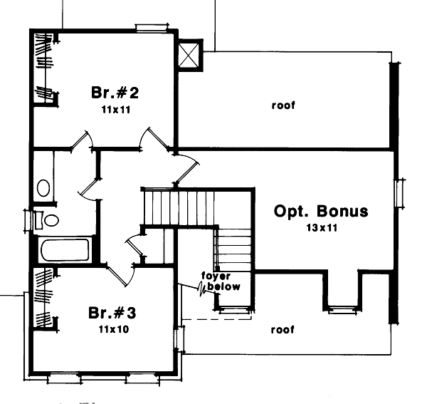 European Floor Plan - Upper Floor Plan #41-130