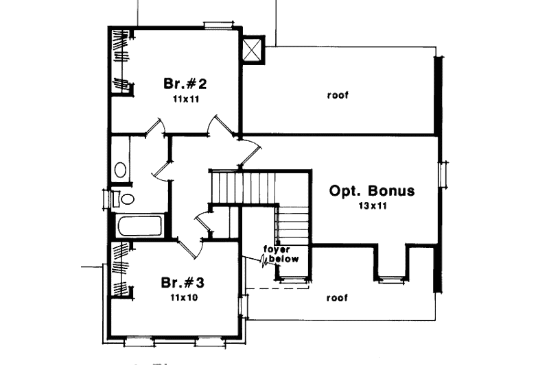 Dream House Plan - Floor Plan - Upper Floor for European House Plan #41-130 - 3 bed, 2.5 bath