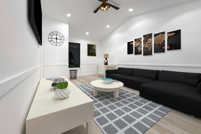 House Design - Interior - Family Room 1 for Farmhouse House Plan #1111-17 - 1 bed, 1 bath