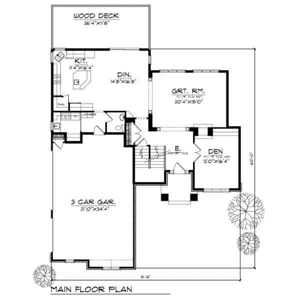 Traditional Floor Plan - Main Floor Plan #70-395
