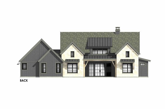 Exterior - Rear Elevation 1 for European House Plan #1096-85 - 4 bed, 3.5 bath