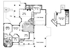 Floor Plan - Main Floor for European House Plan #417-322 - 3 bed, 3 bath