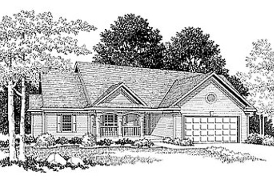 Exterior - Front Elevation for Traditional House Plan #70-210 - 3 bed, 2 bath