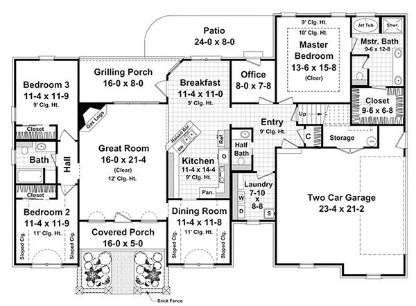 House Plan Design - Ranch Floor Plan - Main Floor Plan #21-240
