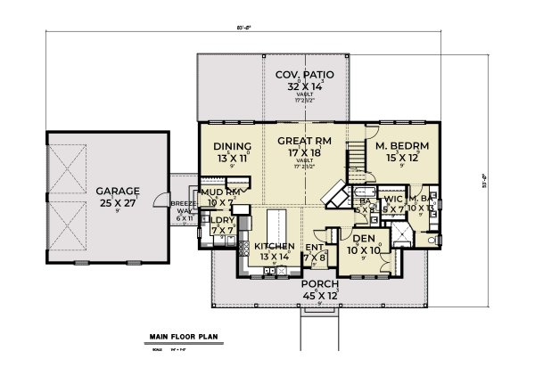 Architectural House Design - Farmhouse Floor Plan - Main Floor Plan #1070-169