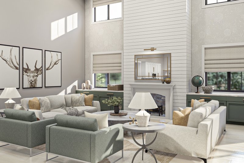 Home Plan - Interior - Family Room for Barndominium House Plan #455-569 - 6 bed, 4.5 bath