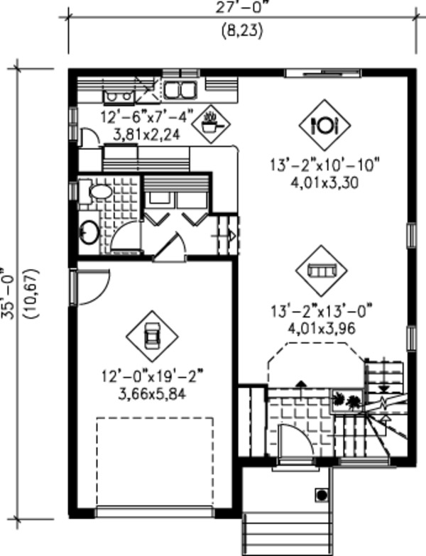 Modern Floor Plan - Main Floor Plan #25-4230