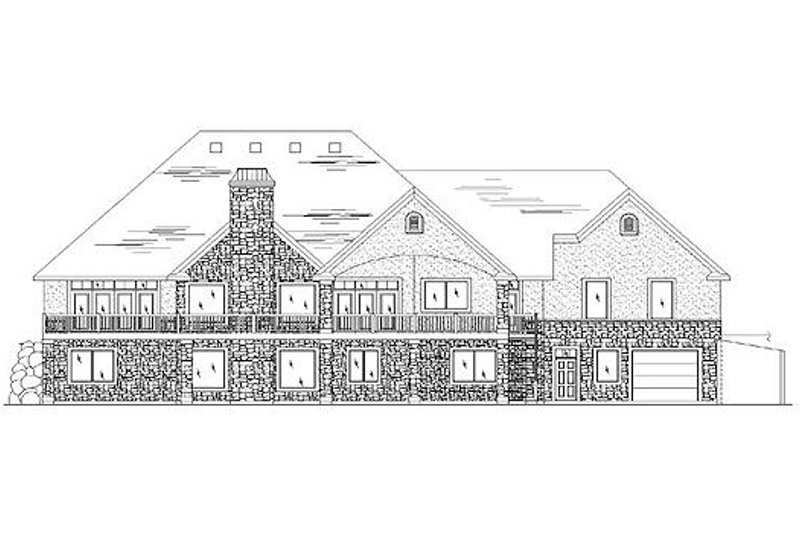 Home Plan - Exterior - Rear Elevation for European House Plan #5-350 - 4 bed, 4 bath