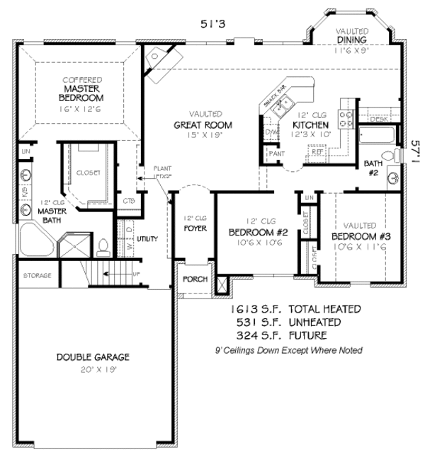 Traditional Floor Plan - Main Floor Plan #424-128