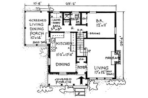 Floor Plan - Main Floor for Country House Plan #315-102 - 3 bed, 2 bath