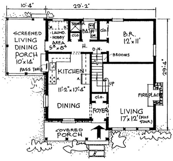 Country Floor Plan - Main Floor Plan #315-102