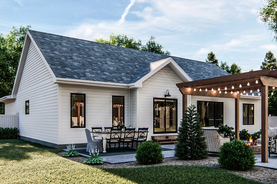 Exterior - Rear Elevation for Farmhouse House Plan #455-223 - 3 bed, 2 bath