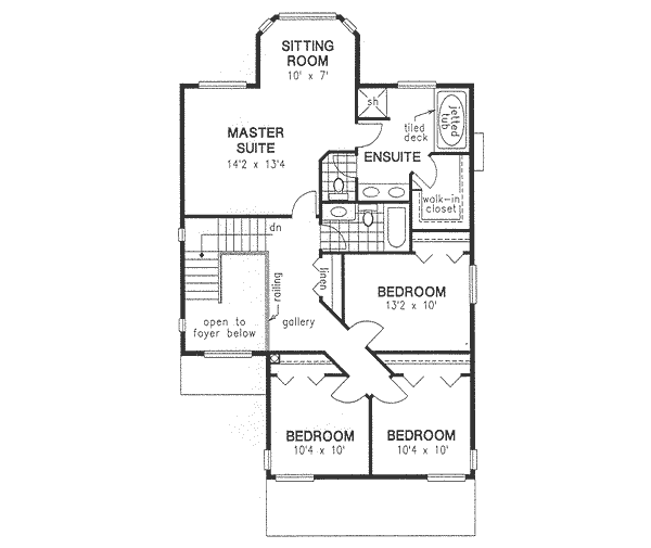 Traditional Floor Plan - Upper Floor Plan #18-4259