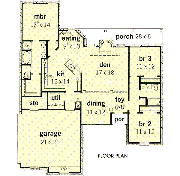 Traditional Floor Plan - Main Floor Plan #16-126
