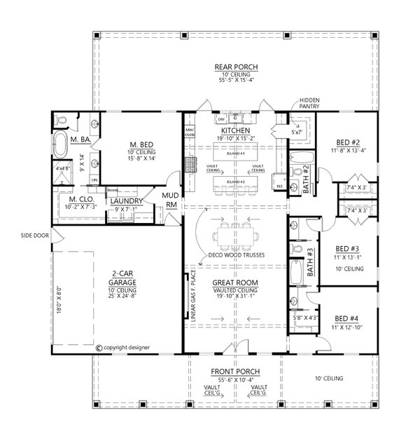 Farmhouse Floor Plan - Main Floor Plan #1074-119