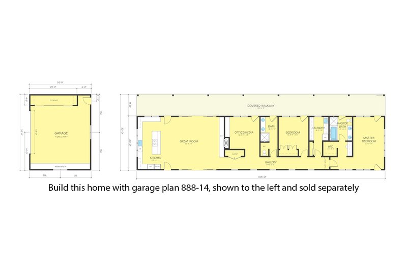 House Blueprint - Floor Plan - Other Floor for Ranch House Plan #888-16 - 2 bed, 2 bath