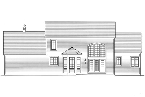 Exterior - Rear Elevation for Country House Plan #46-428 - 4 bed, 3.5 bath