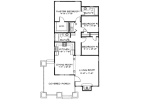 Floor Plan - Main Floor for Cottage House Plan #43-104 - 3 bed, 2 bath