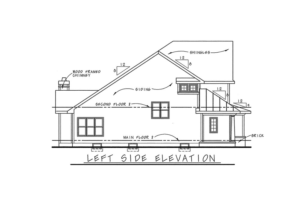 Exterior - Other Elevation for Cottage House Plan #20-1351 - 3 bed, 2.5 bath