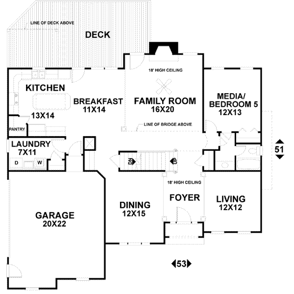 Dream House Plan - European Floor Plan - Main Floor Plan #56-209
