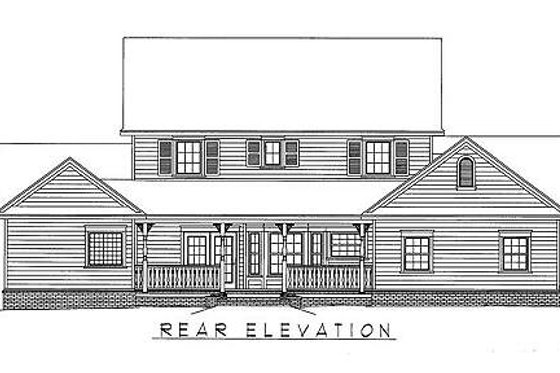 Exterior - Rear Elevation for Country House Plan #11-216 - 5 bed, 2.5 bath