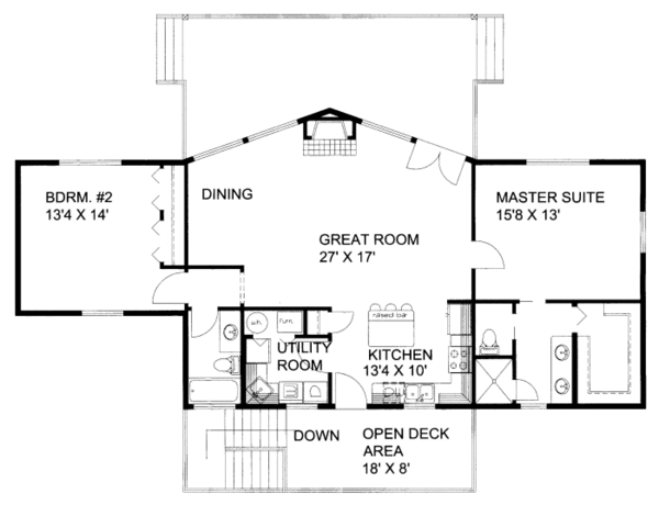 Cabin Floor Plan - Main Floor Plan #117-788