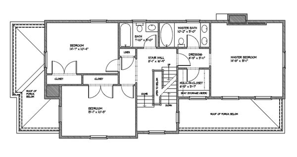 Colonial Floor Plan - Upper Floor Plan #477-6