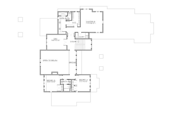 Floor Plan - Upper Floor for Craftsman House Plan #892-50 - 5 bed, 4.5 bath