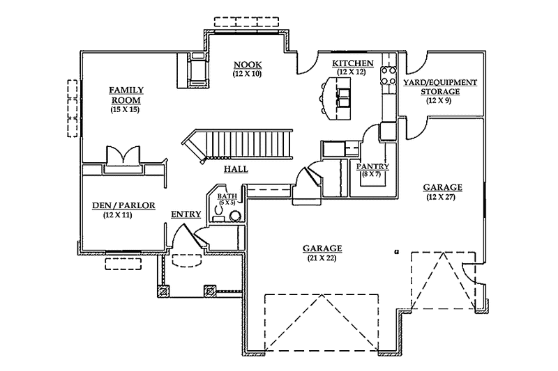 Home Plan - Floor Plan - Main Floor for Country House Plan #945-35 - 3 bed, 2.5 bath