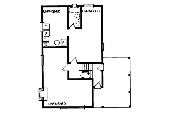 Floor Plan - Lower Floor for Traditional House Plan #47-123 - 3 bed, 1 bath