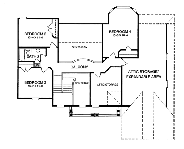 House Design - Country Floor Plan - Upper Floor Plan #952-110