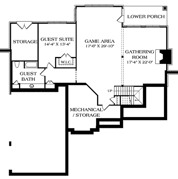 Home Plan - Country Floor Plan - Lower Floor Plan #453-452