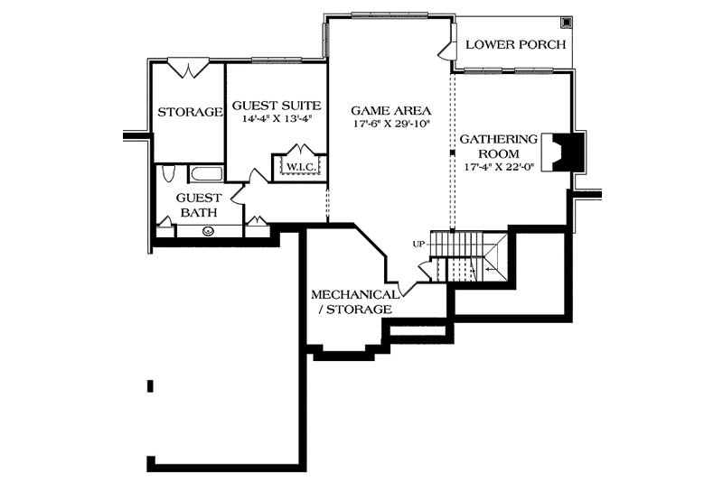 House Design - Floor Plan - Lower Floor for Country House Plan #453-452 - 4 bed, 4.5 bath