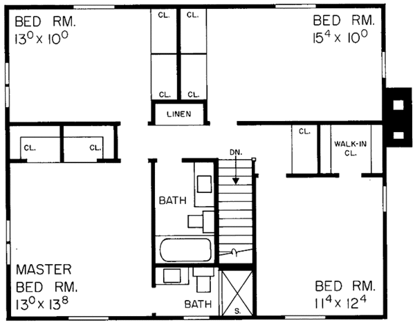 House Plan Design - Country Floor Plan - Upper Floor Plan #72-588