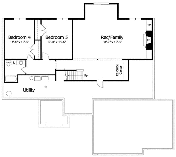 House Plan Design - European Floor Plan - Lower Floor Plan #51-997