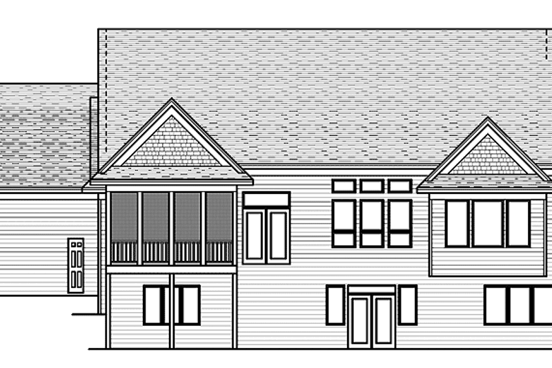 Architectural House Design - Exterior - Rear Elevation for European House Plan #51-613 - 2 bed, 2.5 bath