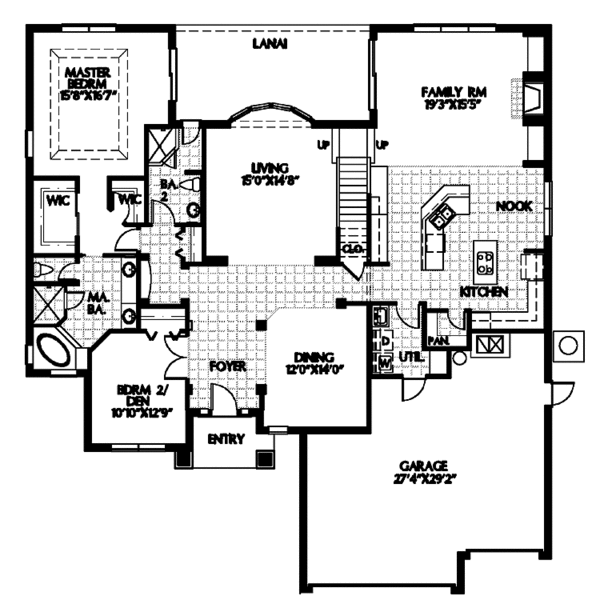 Home Plan - Classical Floor Plan - Main Floor Plan #999-110
