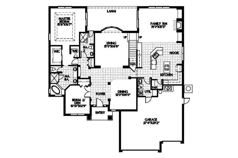 Architectural House Design - Floor Plan - Main Floor for Classical House Plan #999-110 - 4 bed, 3 bath