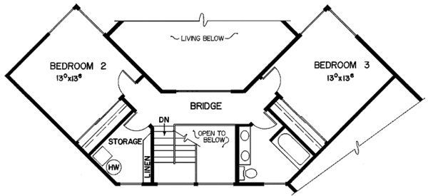 House Plan Design - Contemporary Floor Plan - Upper Floor Plan #60-871