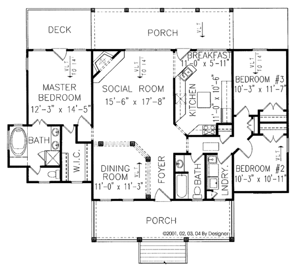 House Design - Country Floor Plan - Main Floor Plan #54-197