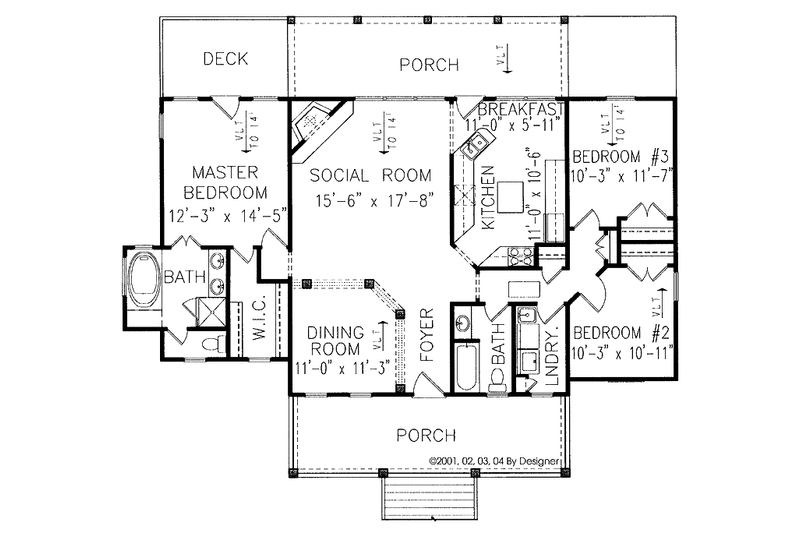 Home Plan - Floor Plan - Main Floor for Country House Plan #54-197 - 3 bed, 2 bath