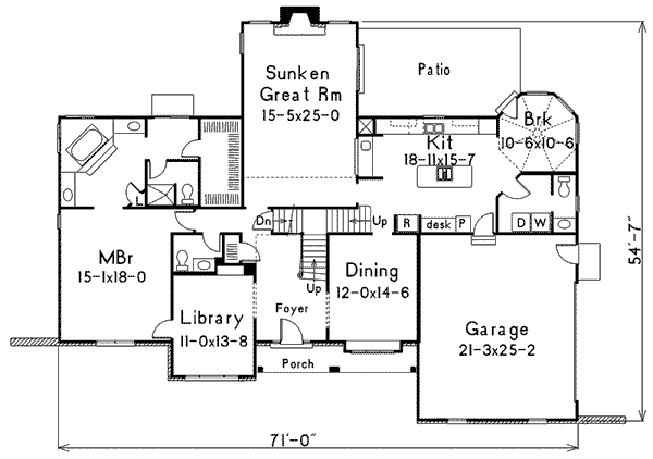 Home Plan - Traditional Floor Plan - Main Floor Plan #57-205