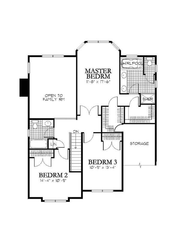 House Design - Traditional Floor Plan - Upper Floor Plan #1029-57