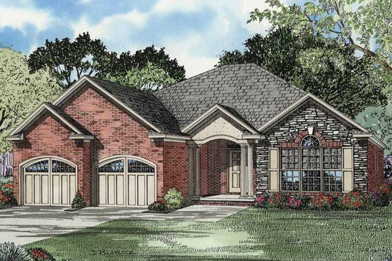 Exterior - Front Elevation 3 for Country House Plan #17-2944 - 3 bed, 2 bath