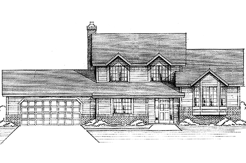 Architectural House Design - Exterior - Front Elevation 3 for Colonial House Plan #51-706 - 3 bed, 2.5 bath