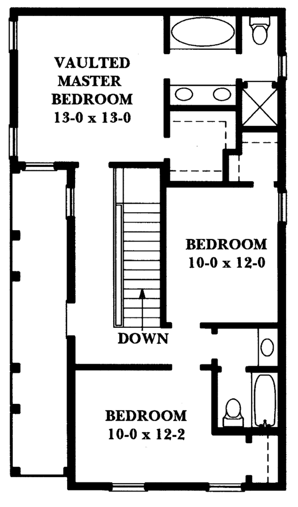 House Design - Classical Floor Plan - Upper Floor Plan #1047-2