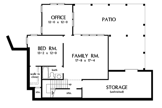 Floor Plan - Lower Floor for Craftsman House Plan #929-702 - 3 bed, 3 bath