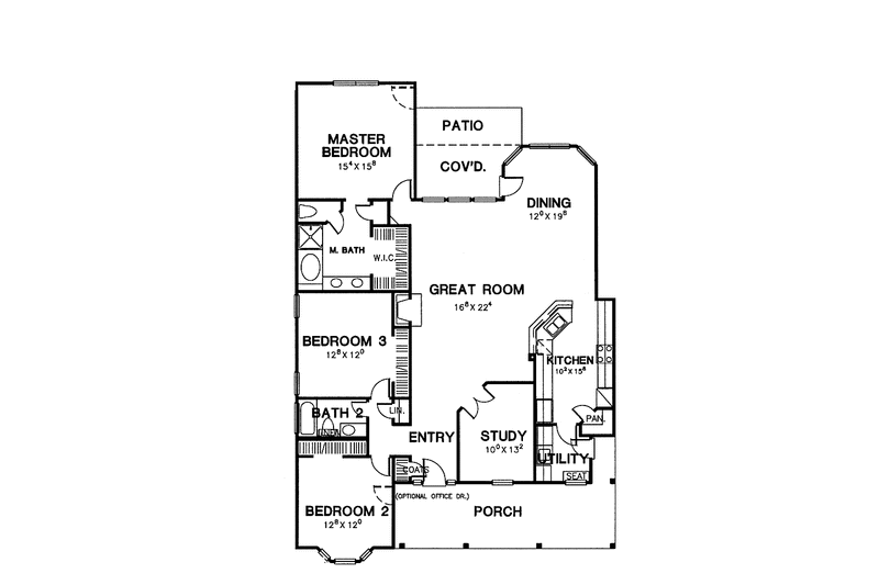Home Plan - Floor Plan - Main Floor for Country House Plan #472-388 - 3 bed, 2 bath
